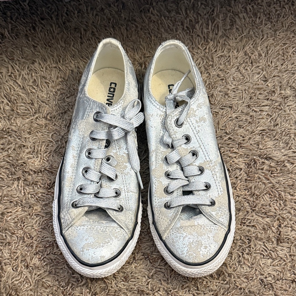 Converse Women's Shimmering Silver Shoes